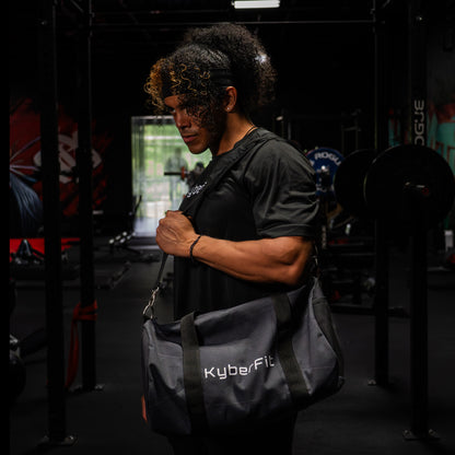 KyberDuffel 1.0 – Double zipper duffel bag w/ removable shoulder strap.